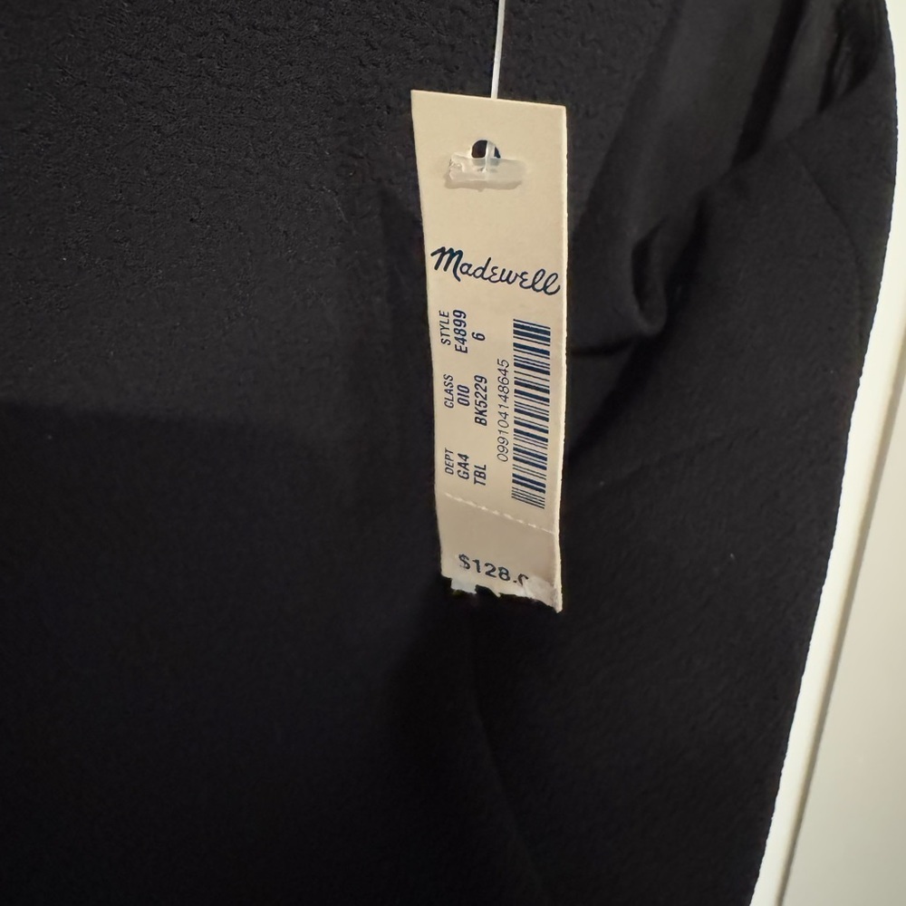 Madewell Silhouette Sleeveless Ponte Mini Dress Black Size 6 NWT - Picture 6 of 7